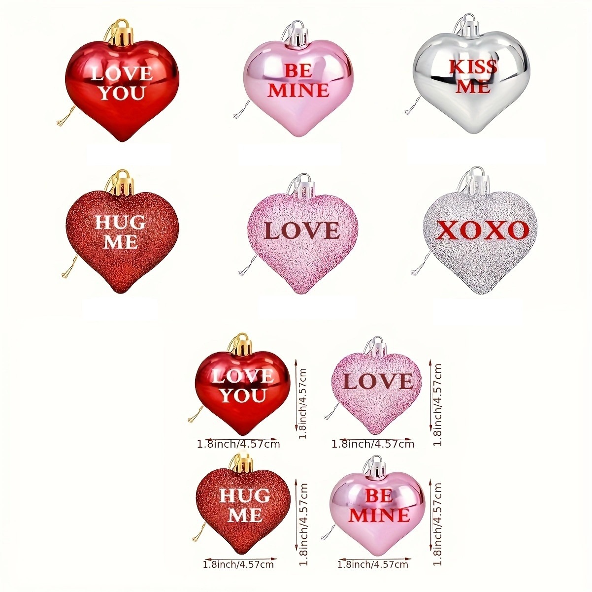 Día de San Valentín transfronterizo 4.5CM plástico impresión amor decoración de la atmósfera de la boda colgante