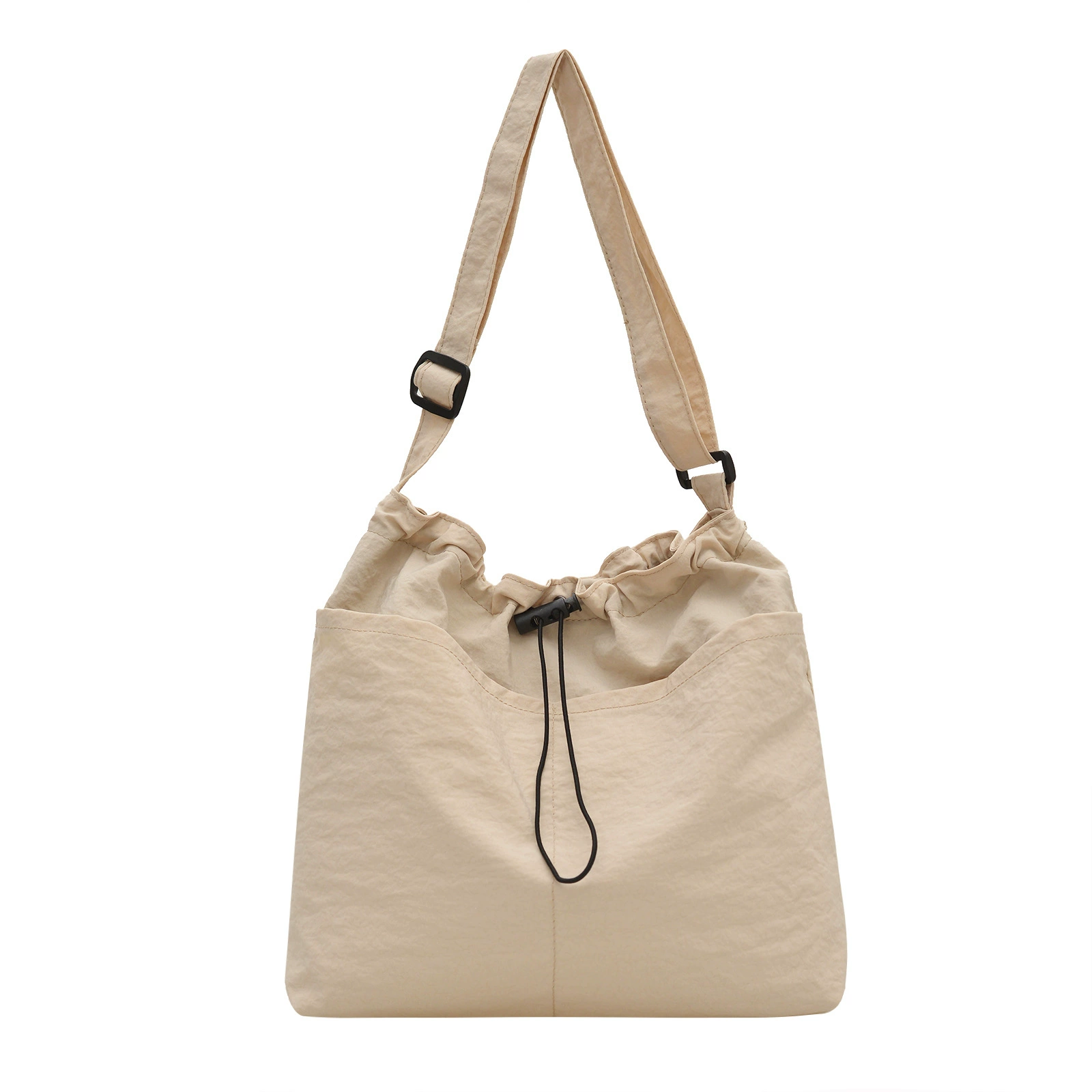 One-Shoulder Nylon Drawstring Bag, Waterproof and Spacious, Adjustable Strap, Lightweight