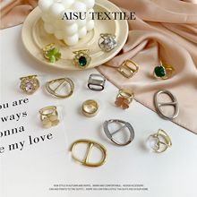 新款法式丝巾扣点钻花优雅水钻装饰祖母绿滴油扣搭配丝巾礼品套装