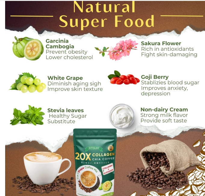 Collagen Chia Seed Coffee Original Flavor Light Roast Instant Drink Mix preparation