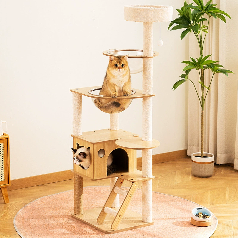 Кошачья лазалка, кошачий домик, кошачье дерево, корпус из массивной древесины, кошачья полка, канат-сизаль игрушка, товары для кошек