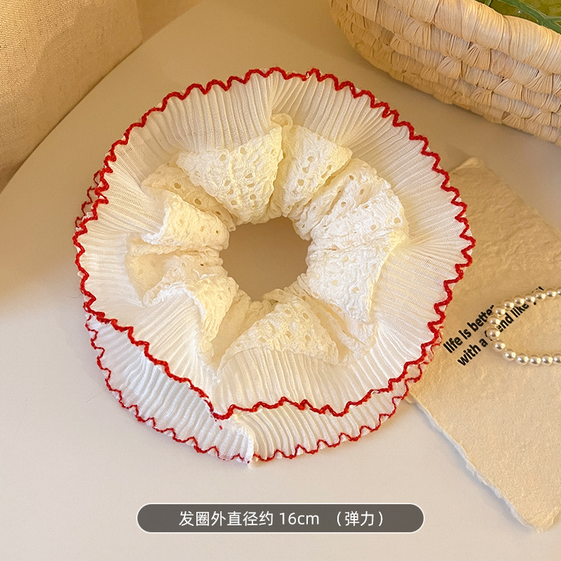 36*레드 레이스 머리끈