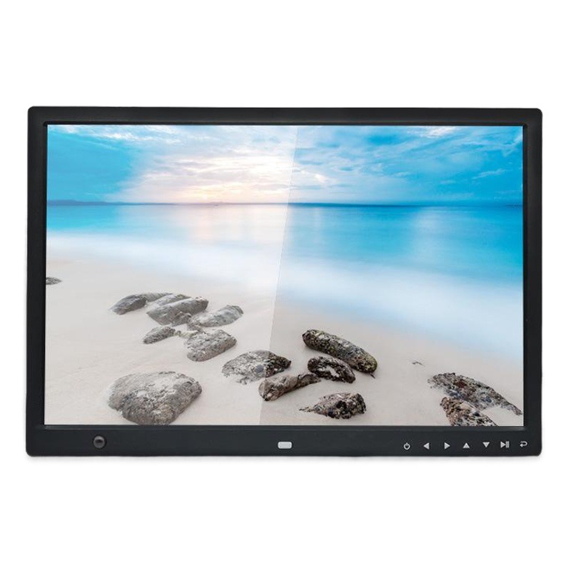 Ventas directas de fábrica 17,1 pulgadas HD LED inducción del cuerpo humano marco de fotos digital álbum de fotos electrónico máquina de publicidad comercial regalo