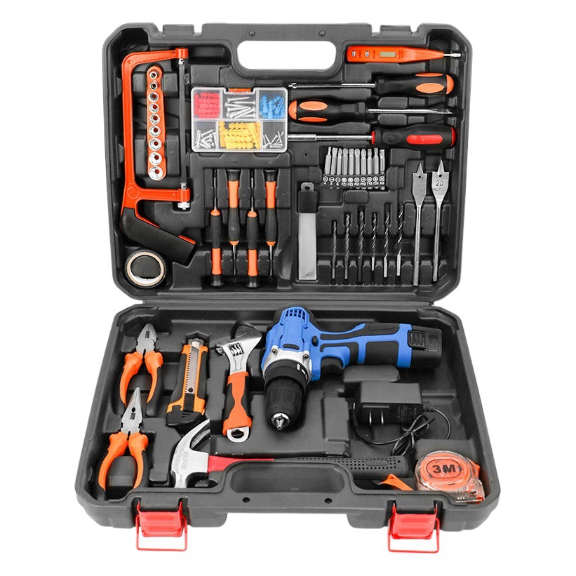 Juego de herramientas para el hogar, caja de herramientas combinada con herramientas, juego de herramientas de regalo, colección de herramientas de ferretería