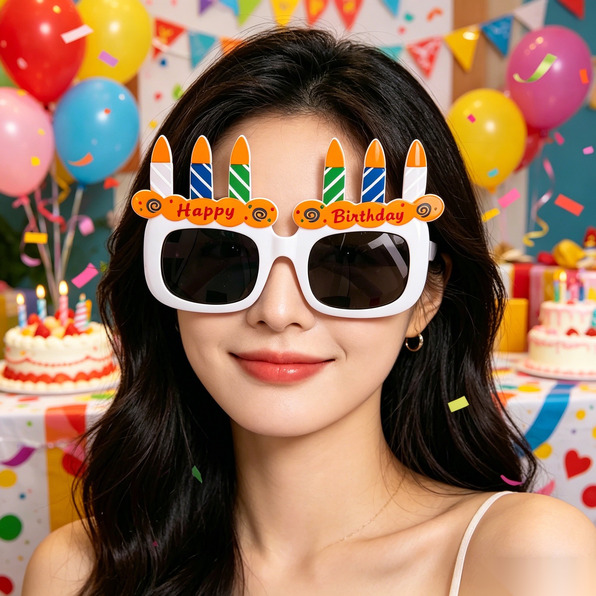 Cumpleaños temático fiesta gafas extrañas feliz cumpleaños pastel vela gafas de diseño de cumpleaños accesorios de fotos