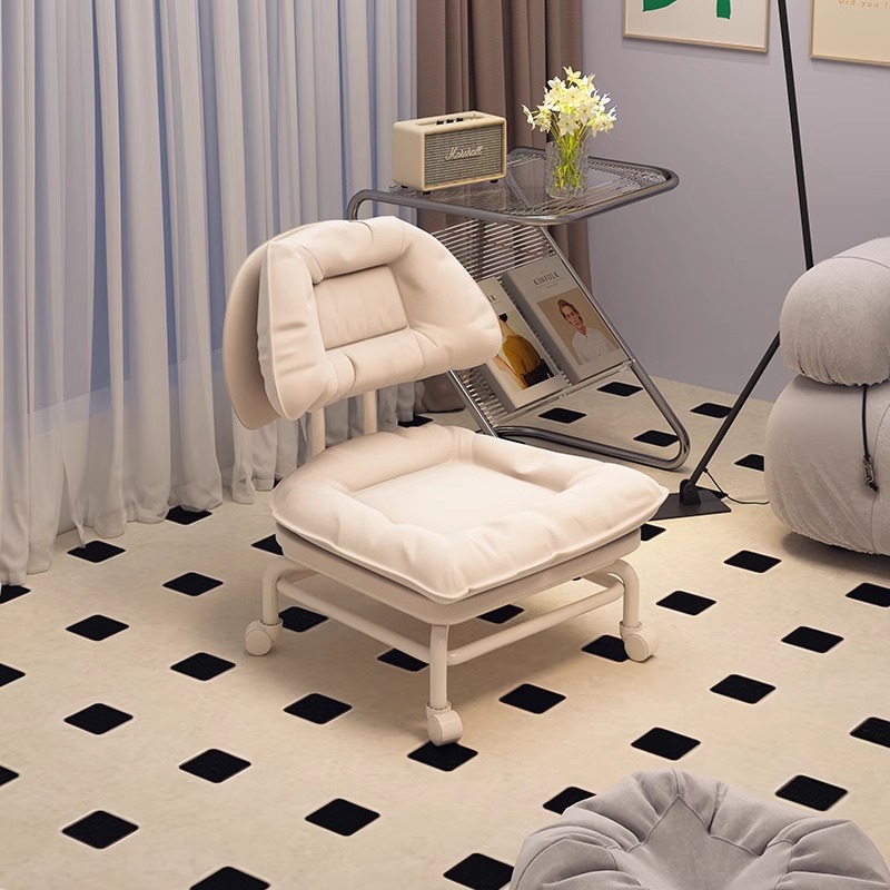 Universal wheel small stool soft seat pulley low stool with baby children's chair backrest round stool home beauty seam pedicure bench