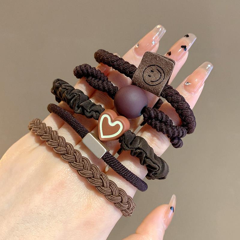 Simple elegante diadema alta banda de goma elástica duradera para el cabello de las niñas cuerda de lazo alta Cola de Caballo banda para el cabello cubierta de cuero tocado