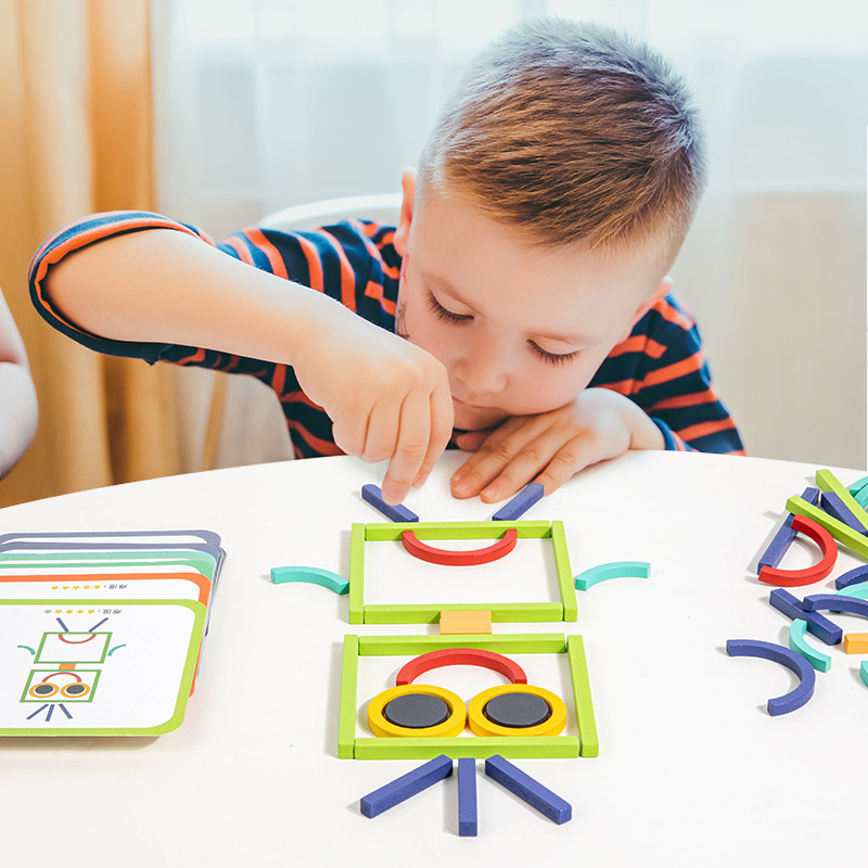 Weiweihu Montessori educación temprana palo de madera rompecabezas niños 3-6 años forma creativa palo de madera rompecabezas rompecabezas juguetes de madera