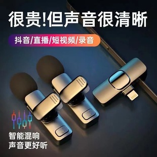Noise-Canceling Wireless Lavalier Microphone One-To-Two Live Recording Radio Microphone Douyin Android Apple Outdoor Microphone