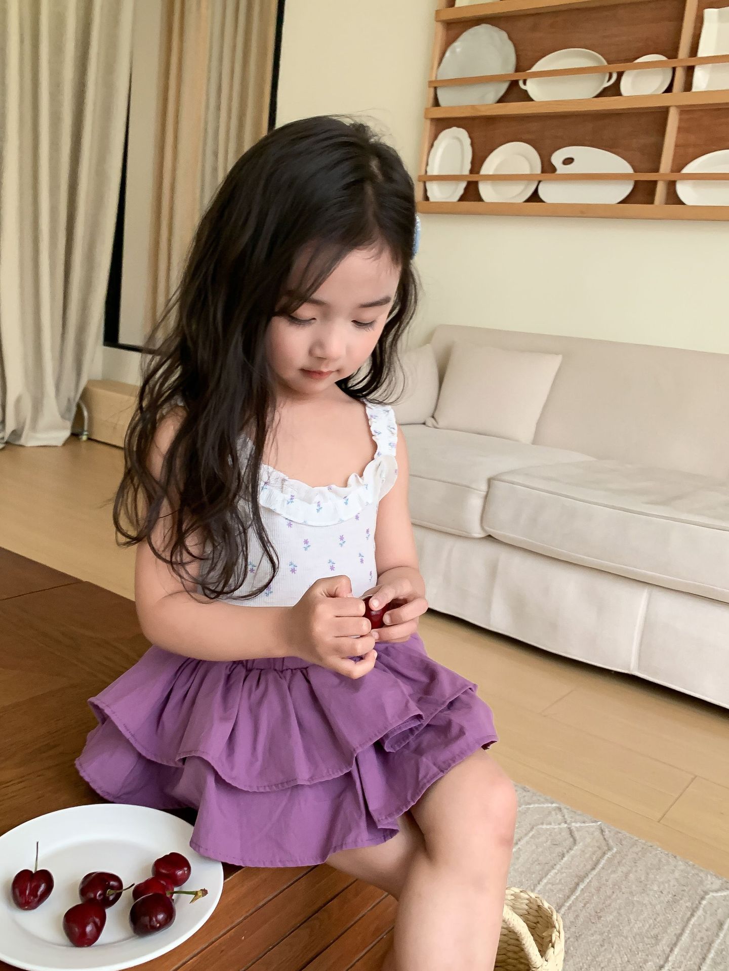 Girls Cotton Shorts Outer Wear 2025 New Kidsren's Ruffled Casual Pants for Small and Medium-Sized Kidsren Summer Hot Pants Summer Thin Style