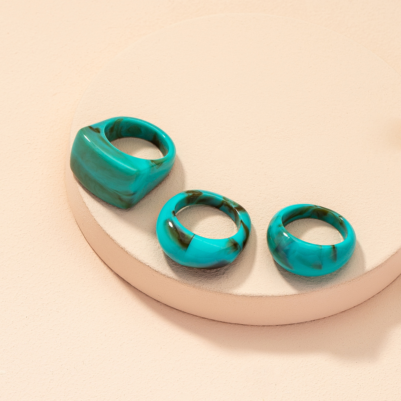 wholesale jewelry retro acrylic resin ring set Nihaojewelry