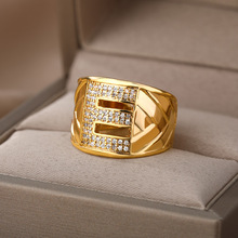 �W����Ʒ��ָ��Ůͬ��18K�僽�26��Ӣ����ĸ��ָ�_�ڿ��{��ָ�h