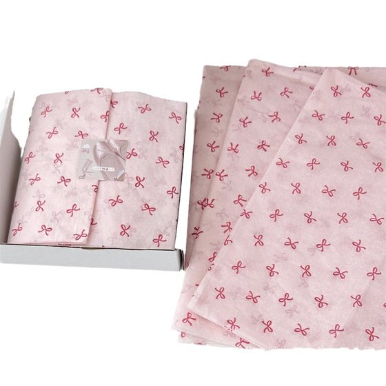 10 Pieces of Ballet Style Bow Wrapping Paper Small Card Card Packaging Sydney Paper Gift Packaging Material Large Sheet Affordable