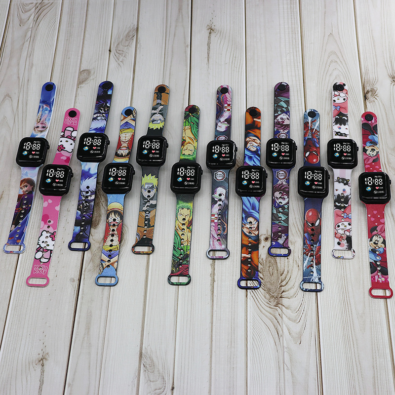 Inventario al por mayor transfronterizo nueva impresión LED tierra reloj electrónico de dibujos animados estudiantes lindos cool reloj táctil