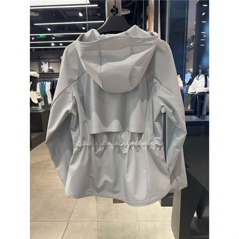 80329 Korean Style Unique Super Good-looking Thin Sports Jacket Blue Charge Clothes Hooded Jacket New Women's