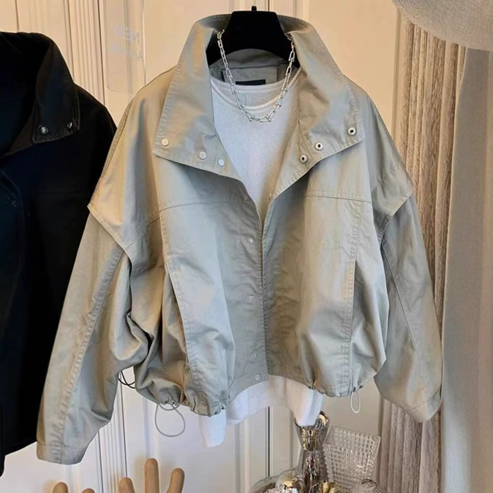Осенняя джинсовая короткая куртка, оверсайз, для подростков, городской стиль