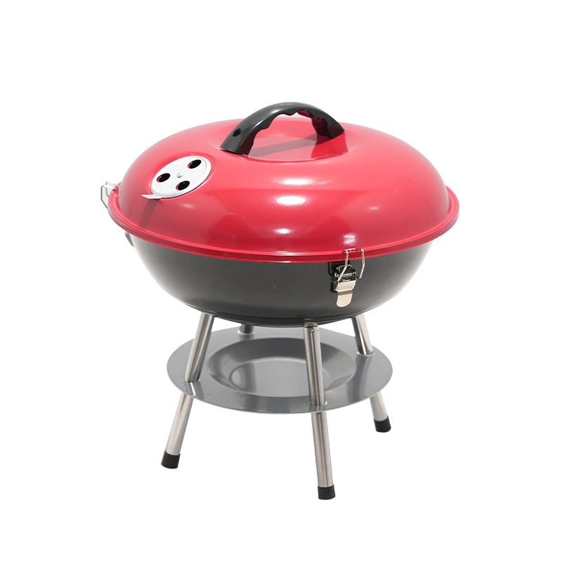 Cross-border grueso cuatro patas pequeña parrilla portátil de carbón horno de manzana al aire libre camping parrilla parrilla redonda