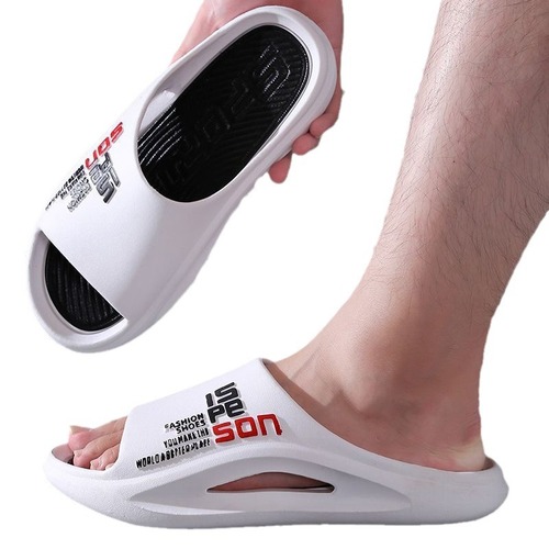 Men's Couple's Summer Slippers with Foot-Printing Sensation, Outdoor Wear, Thick Sole, Non-Slip, Waterproof, Lightweight and Soft for Women