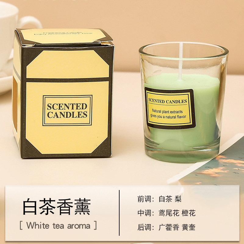 Vela aromática de cera vegetal hecha a mano en vaso de vidrio, regalo creativo para dropshipping transfronterizo, adorno para el hogar.