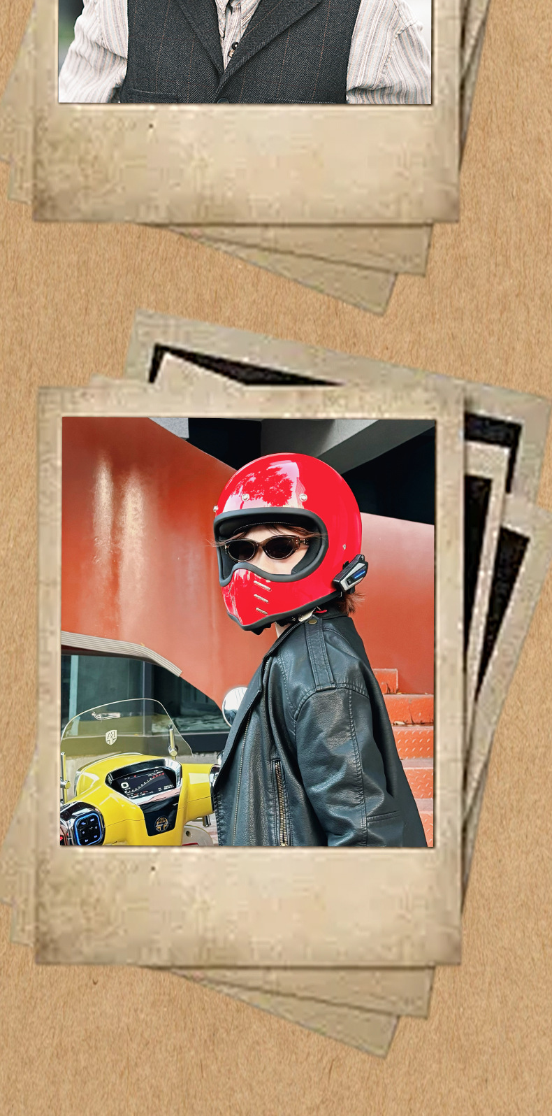 Foreign Trade Export Fiberglass Retro Motorcycle Helmet Full-Face Electric Motorcycle Helmet for Men and Women, Winter and All-Season Safety Helmet 3C
