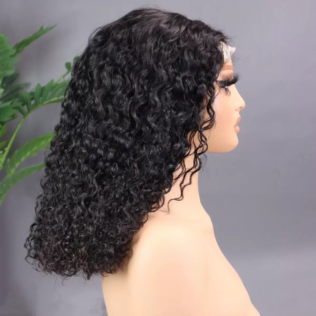 Jerry Curl Bob Wig Human Hair Wigs Transparent13 * 4 ex peluca de encaje