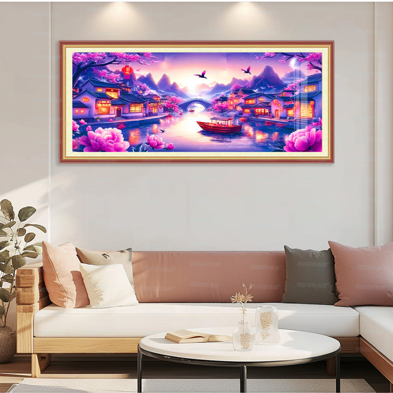 [Algodón importado] Mona Lisa Real Cruz de la noche de la luna-Jiangnan Dream nuevo estilo chino antiguo bordado decorativo