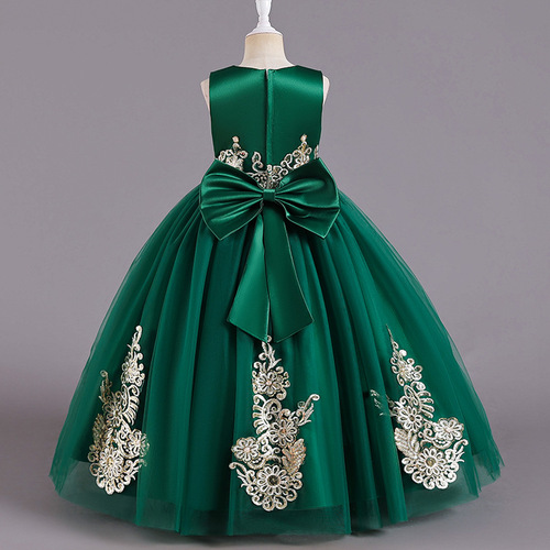New children's dress, European and American flower child ballgown dress for girls, runway party piano performance suit, cross-border