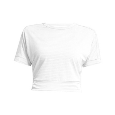 Europa y América del verano belleza espalda entrenamiento ropa suelta transpirable deportes camiseta de las mujeres corriendo yoga superior jacquard manga corta nuevo