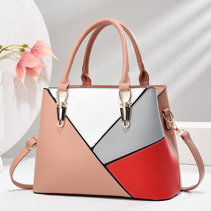 Bolso de Mujer de Gran Capacidad, Estilo Color Block, Nuevo Modelo 2025, Fabricante de Taizhou, Éxito de Ventas en Comercio Exterior Transfronterizo