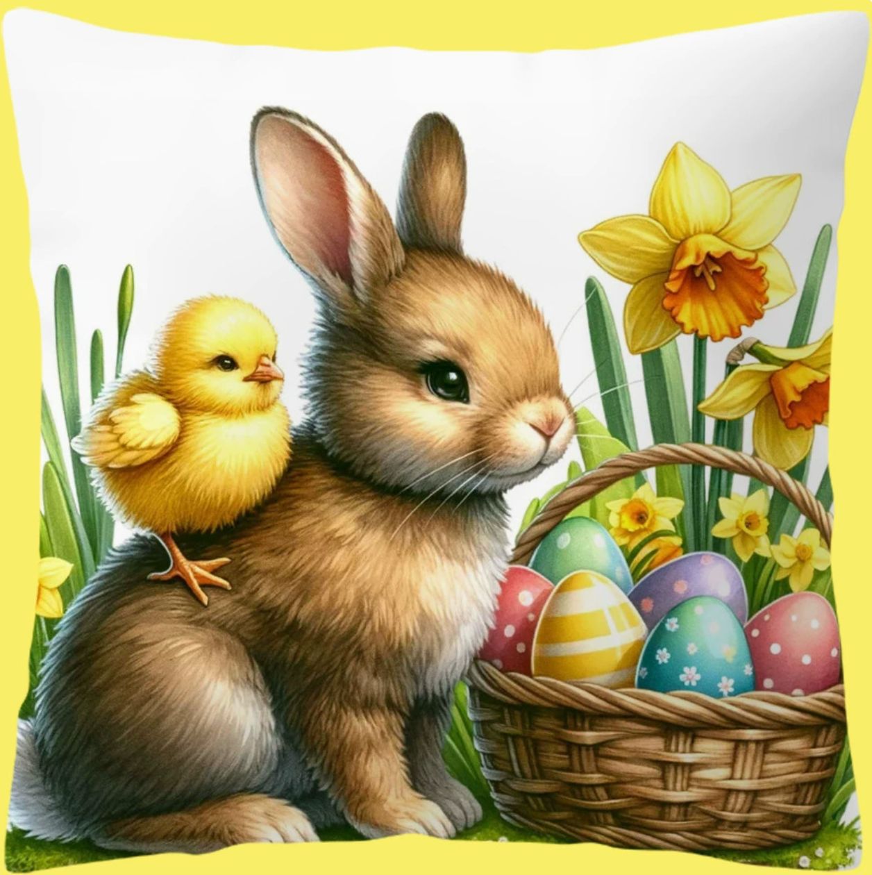 Huevo de Pascua Camión Impresión Funda de almohada Conejo transfronterizo Decoración de vacaciones Hogar Sofá Funda de almohada Funda de cojín