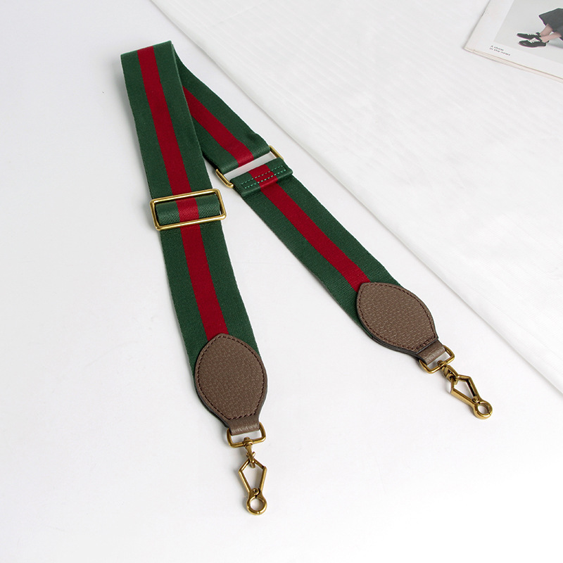 Correa de hombro ancha de cinta GG bolsa de cabeza de tigre bolsa de cámara longitud ajustable cinturón de bolsa de lona de contraste de color rojo y verde