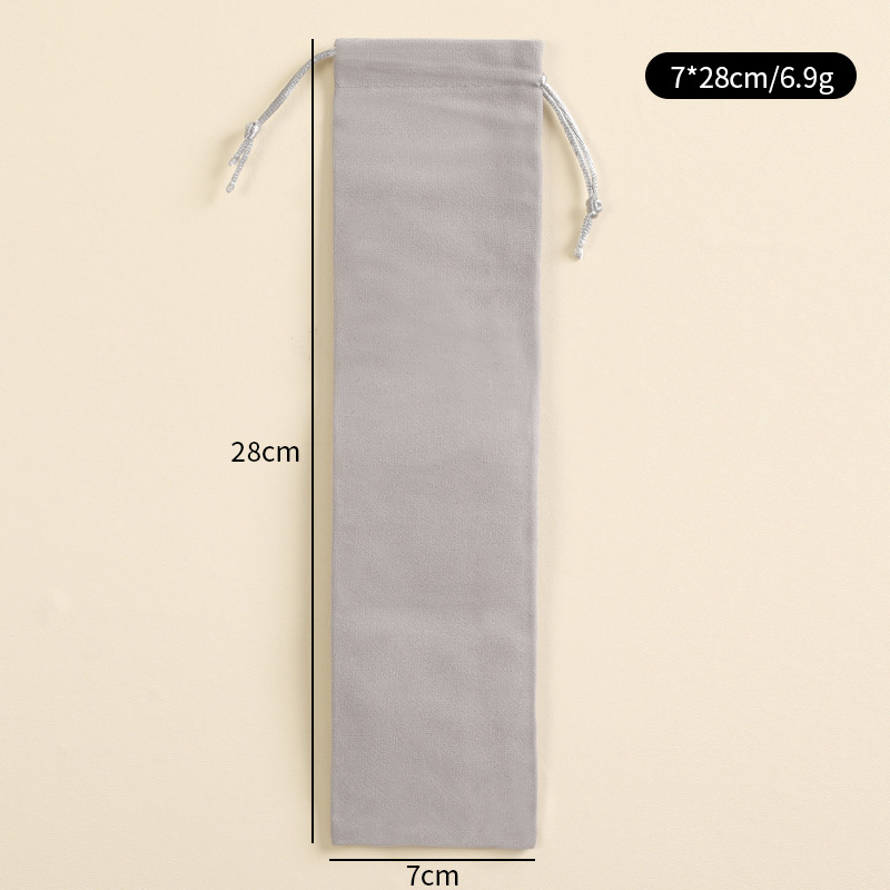 Suministro directo de fábrica paja bolsa portátil paja de acero inoxidable bolsa de almacenamiento elástico vajilla paja bolsa de embalaje al por mayor