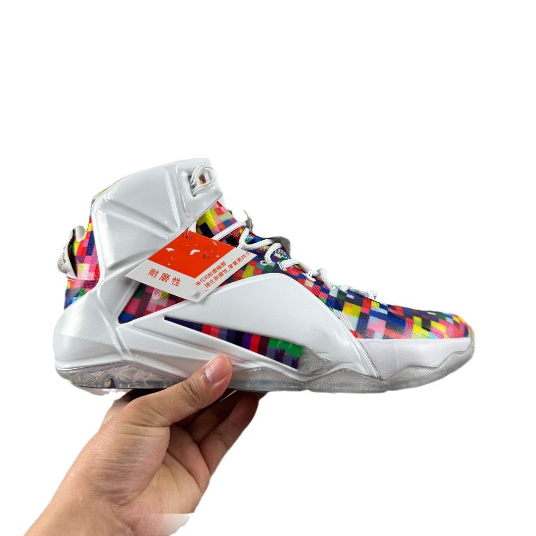 Fábrica transfronteriza LEBRON 12 P.S. ELITE James 12 generación anti-desgaste anti-deslizante amortiguador zapatillas de baloncesto masculinas y femeninas image 6