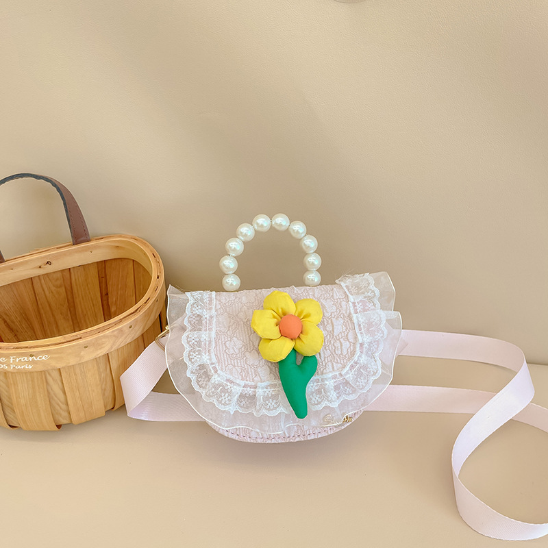 Nuevo bolso de los niños lindo pequeña flor exquisito mini monedero moda princesa bolso de estilo occidental bolsa de mensajero