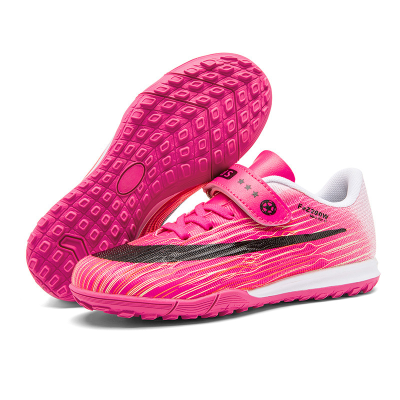 Zapatillas de Fútbol TF para Niños de Caucho Ligeras con Cierre Adhesivo para Césped Escolar