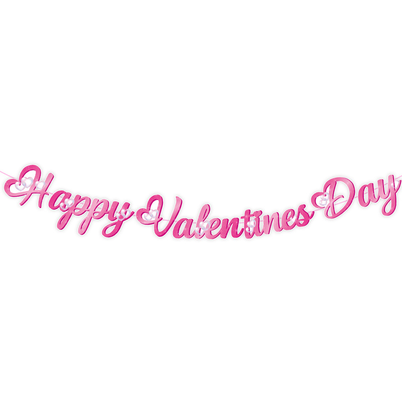 情人节派对装饰 Happy Valentines Day拉旗蛋糕插牌气球场景布置|undefined