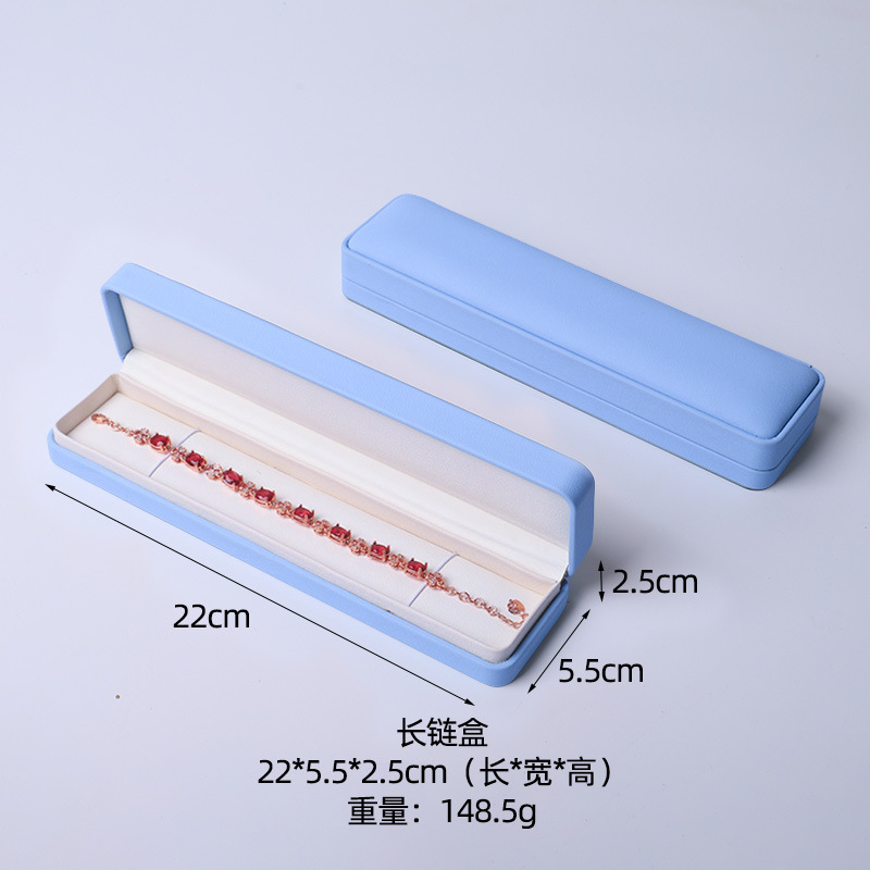 Caja de joyería rosa de alta calidad de cuero pu caja de embalaje de marca de joyería logotipo colgante pulsera collar caja de anillo