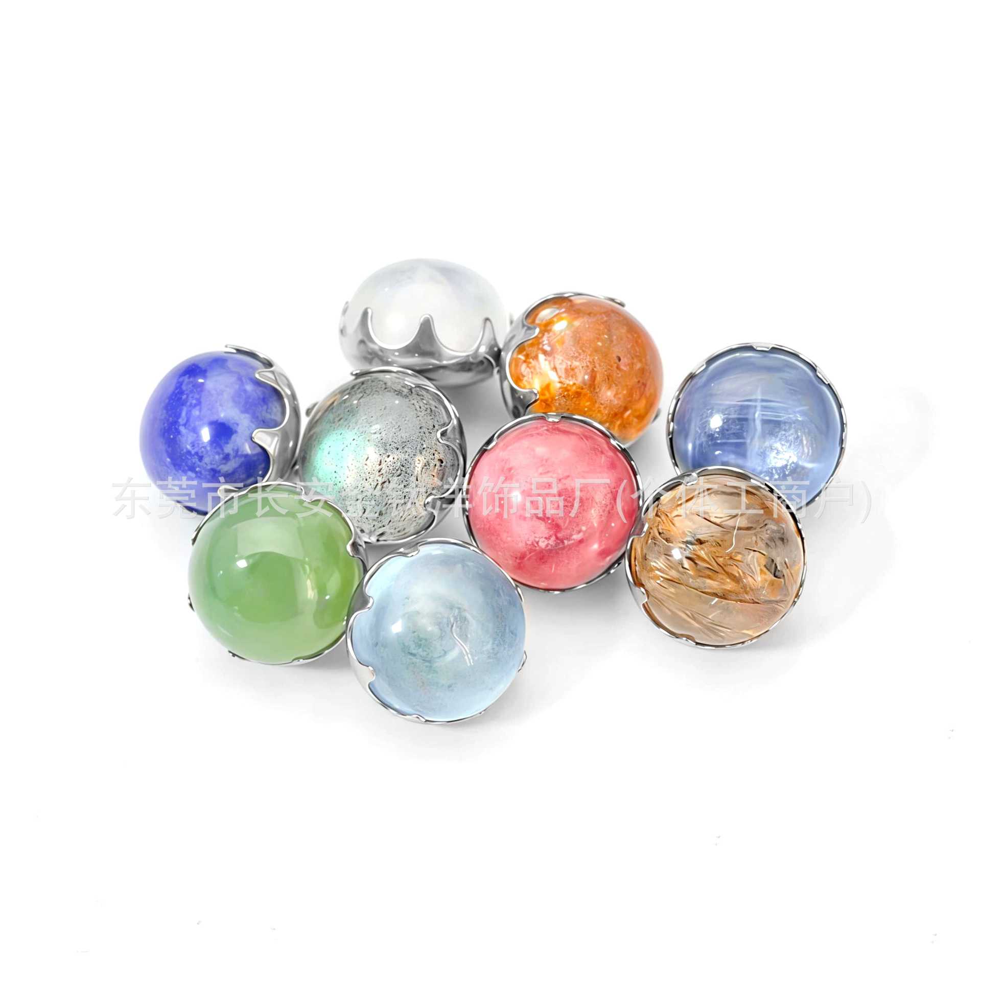 F136 Titanium Serrated Edge Natural Stone Flat-Bottom Lip Stud Tongue Earring - G23 Titanium Alloy Body Jewelry detail image 5