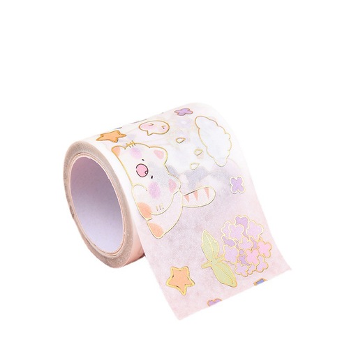 Cartoon transparent handbag and paper tape set student decorative stickers PET gift box material stickers Children's Day gift