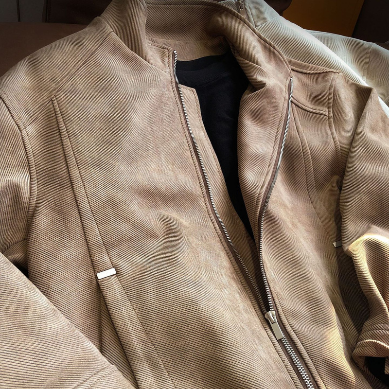 High-Intelligence, Light and Sophisticated Normcore Style Twill Texture Stand-Up Collar Jacket for Men 2025 Autum Loose Casual Jacket for Men