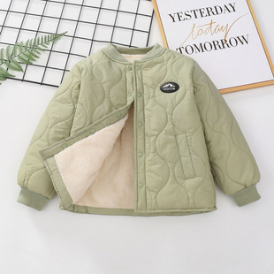 Winter New Style Cotton-padded Coat Warm Middle and Big Children with Cotton Liner for Boys and Girls Machine Quilted Cotton School Uniform Magic Coat Trendy
