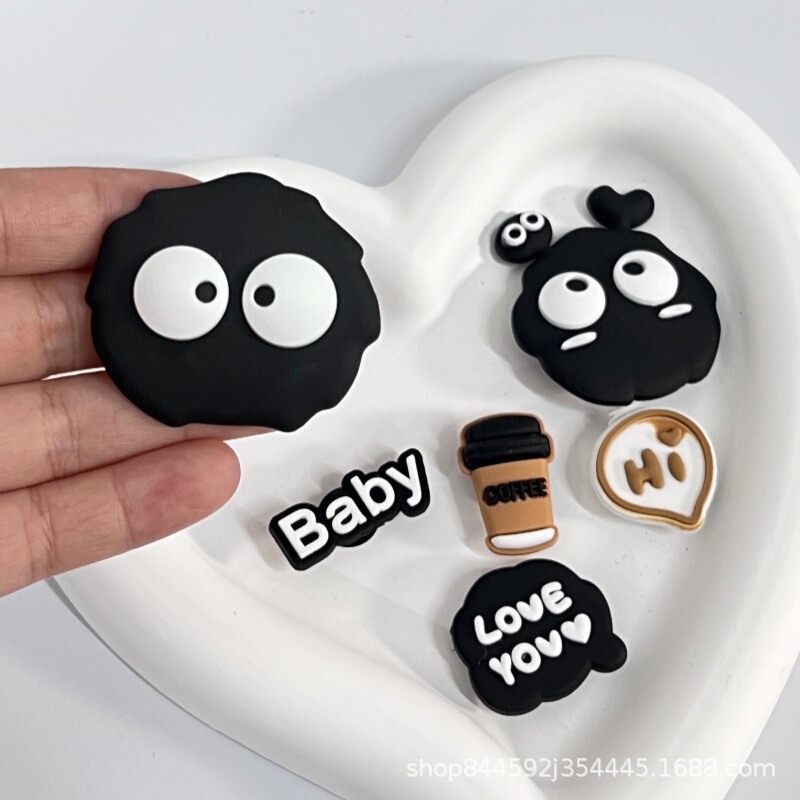 Croc Shoe Accessories Universal Coal Ball Adapter DIY Shoe Buckle Cartoon Shoe Three-Dimensional Decoration Detachable Buckle Cute Ins