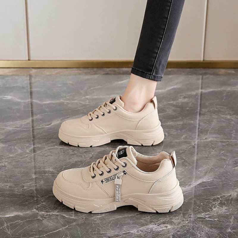 Толстая подошва маленькая белая обувь женский 2025 новый открытый весенний джиаган спортивная обувь