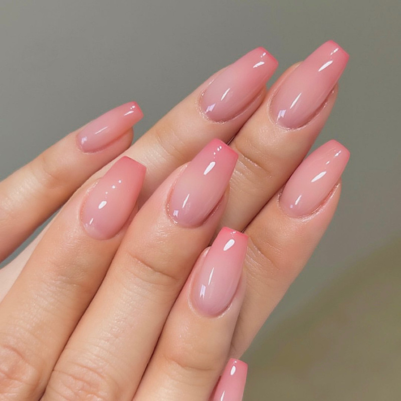 Wearable Nail Stickers Pink French Gradient Wearable Nails Short Nail Art Wearable Nail Stickers Finished Products Wearable Nail Stickers Pink French Gradient Wearable Nails Short Nail Art Wearable Nail Stickers Finished Products