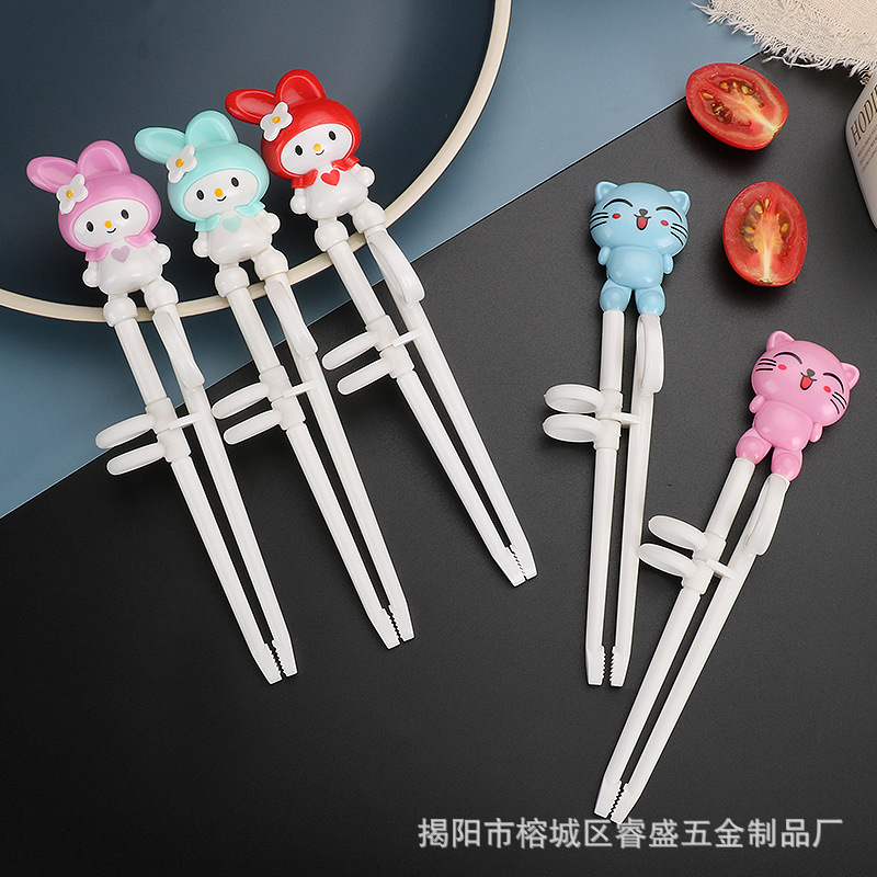 Food grade children chopsticks Training Chopsticks Child Having dinner Practice lovely Cartoon chopsticks baby auxiliary