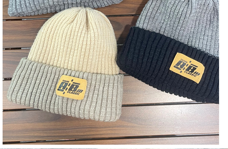 Knitted Beanie For Men Thickened Wool Winter Hat And Headband_voghion.com