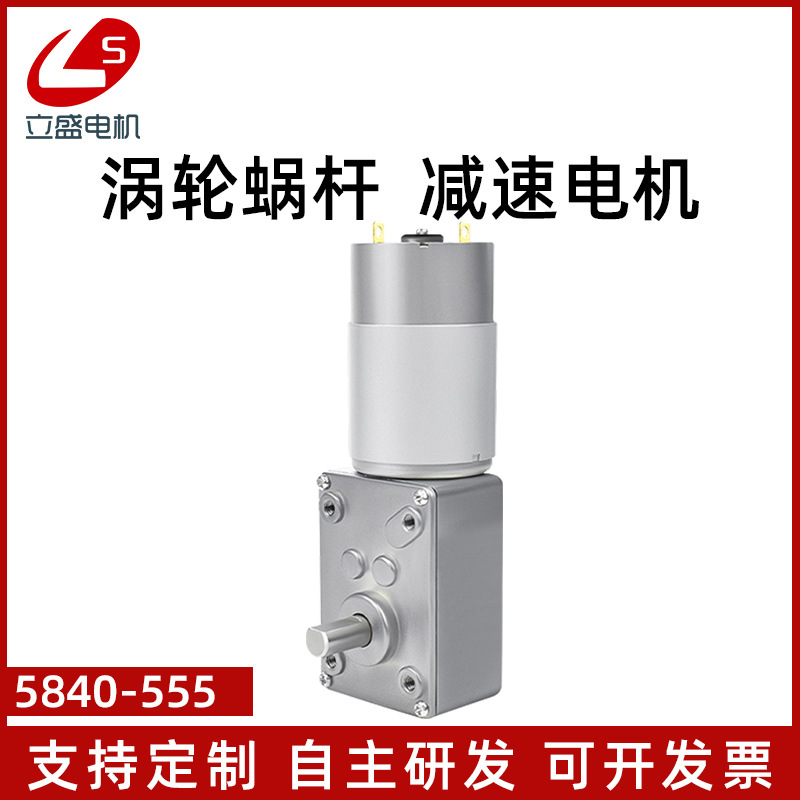 5840-555微型直流减速涡轮蜗杆电机大扭矩小马达12v24v可调速