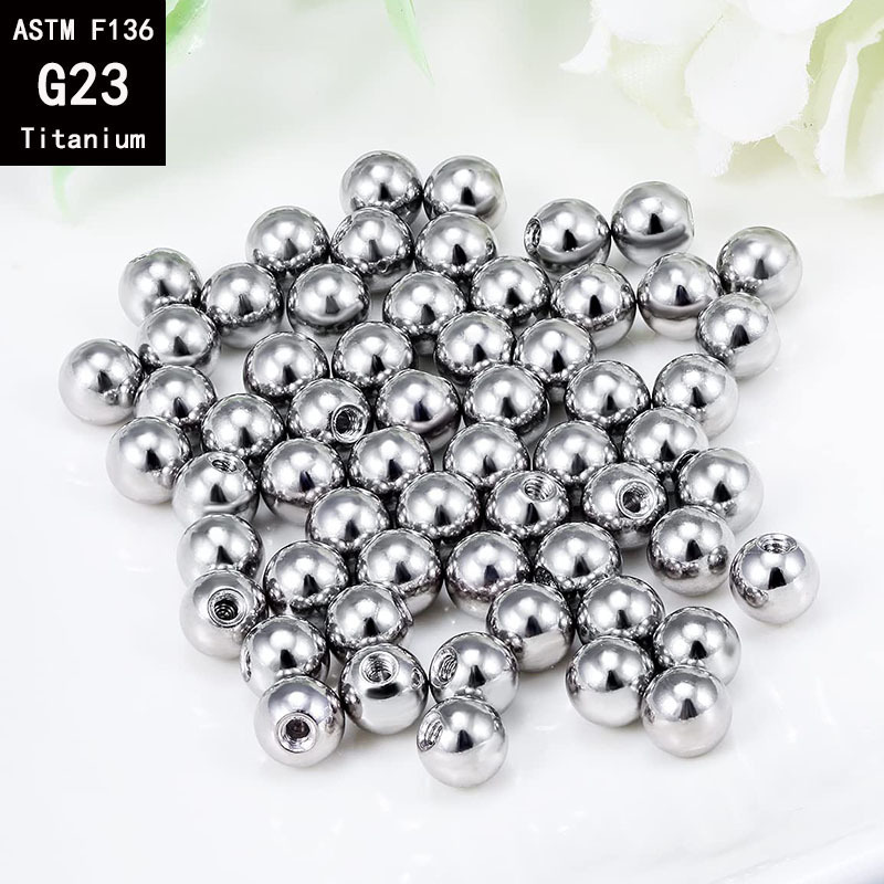 G23 Titanium Internally Threaded Ball Adapter External Thread Fittings for Lip Nail Tongue Piercing Jewelry detail image 10