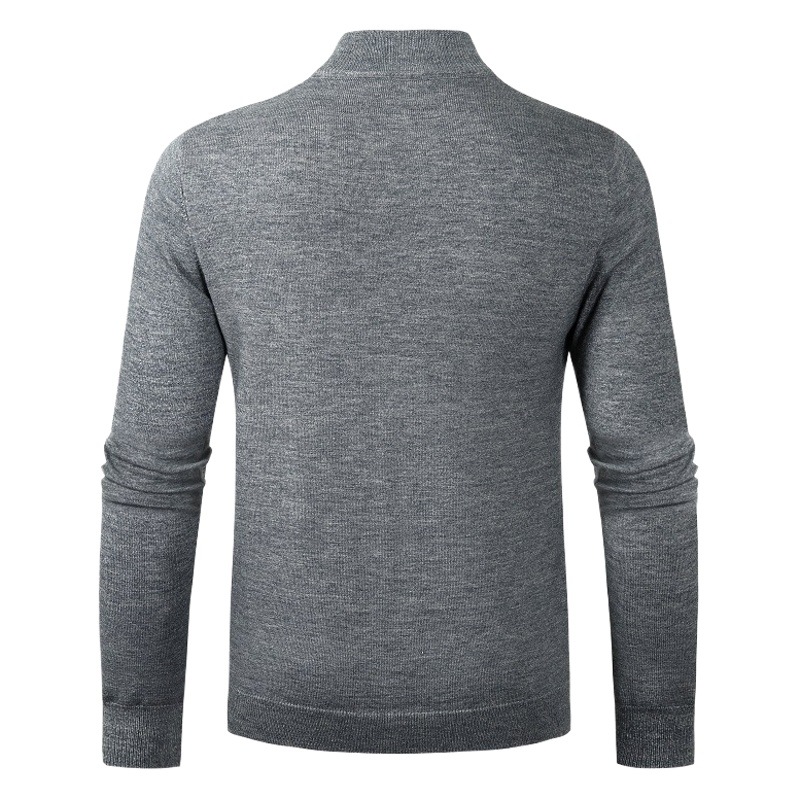 Primavera transfronteriza y otoño Comercio exterior medio cuello alto cremallera suéter de los hombres de manga larga suéter de los hombres camisa de fondo superior de los hombres al por mayor