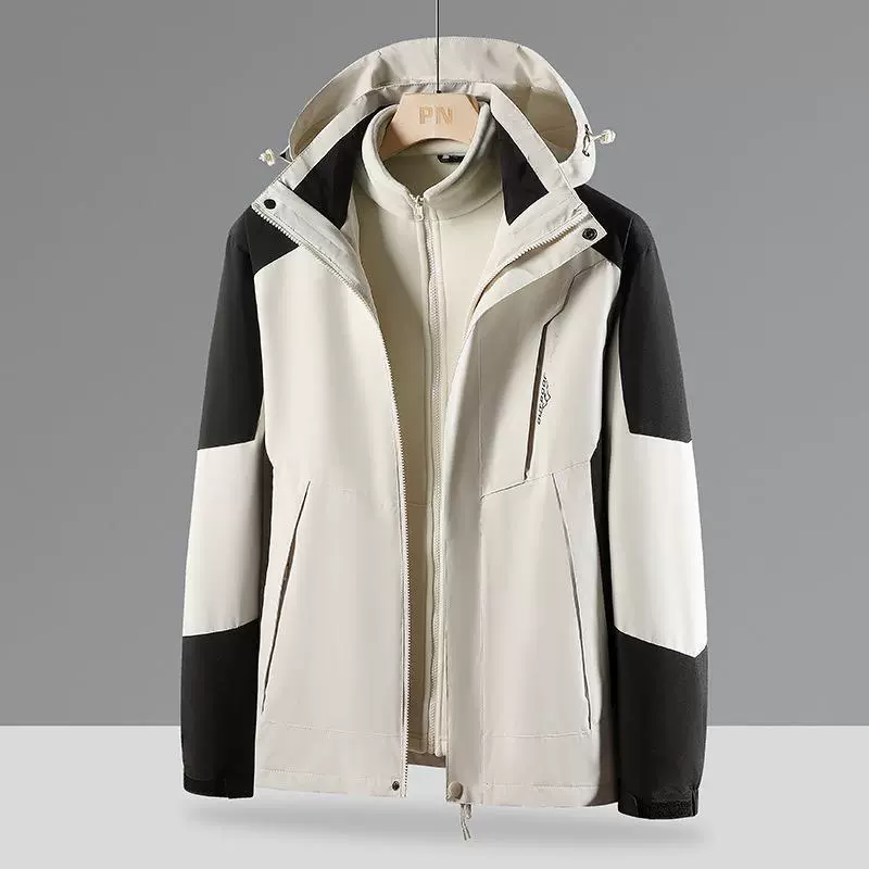 Jacket, removable warm velvet windproof waterproof climbing set, three-in-one